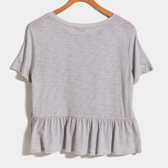 Francesca’s Owenn Washed Peplum Tee Grey Size XXS - Picture 3 of 10